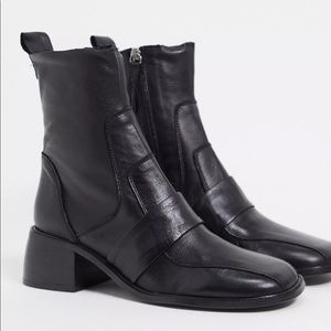 ASOS Design Premium Black Leather Boots - Size UK 7/ US 9